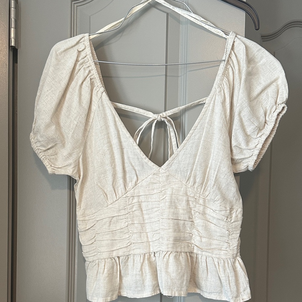 Chic Cream Puff Sleeve Blouse